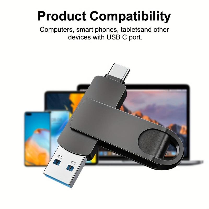 Product Introduction of 2 in 1 USB Flash Drive, USB 3.0/Type-C Memory Stick, Thumb Drive, External Storage for Android Smart Phones, PC, MAC, Laptops 2