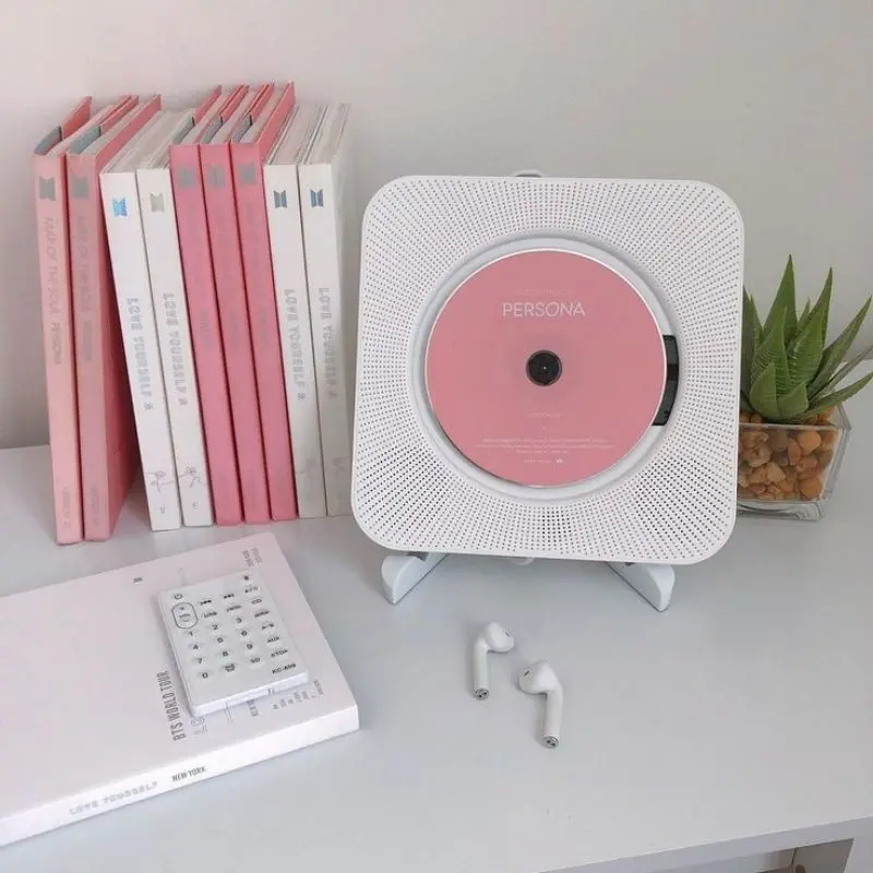 Wall Mounted CD Player Bluetooth Speaker Portable Home Discman Boombox With Remote Control FM Radio Audio Dvd Amplifier