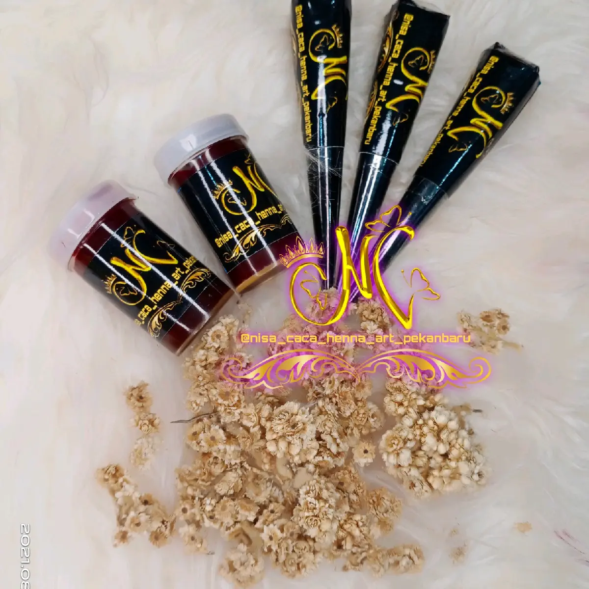 mini Paket Pengantin ( 3 Henna Racik & 2 inai celup) Bebas Alkohol Tanpa Pengharum Tahan air