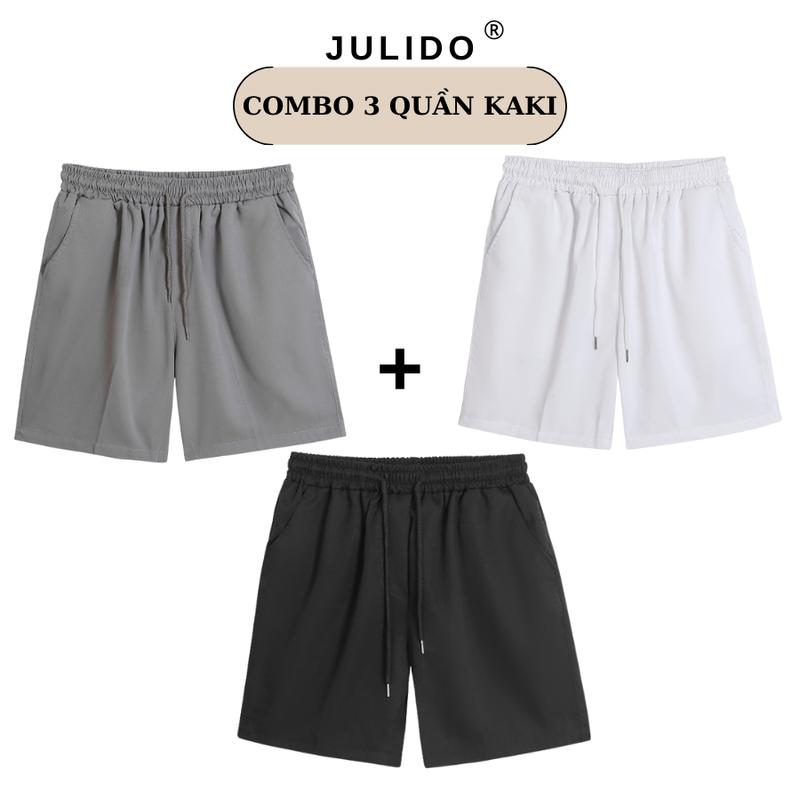   COMBO 3 QUẦN KAKI SHORT  Kaki JULIDO from dáng trên gối có túi quần trước sau. 