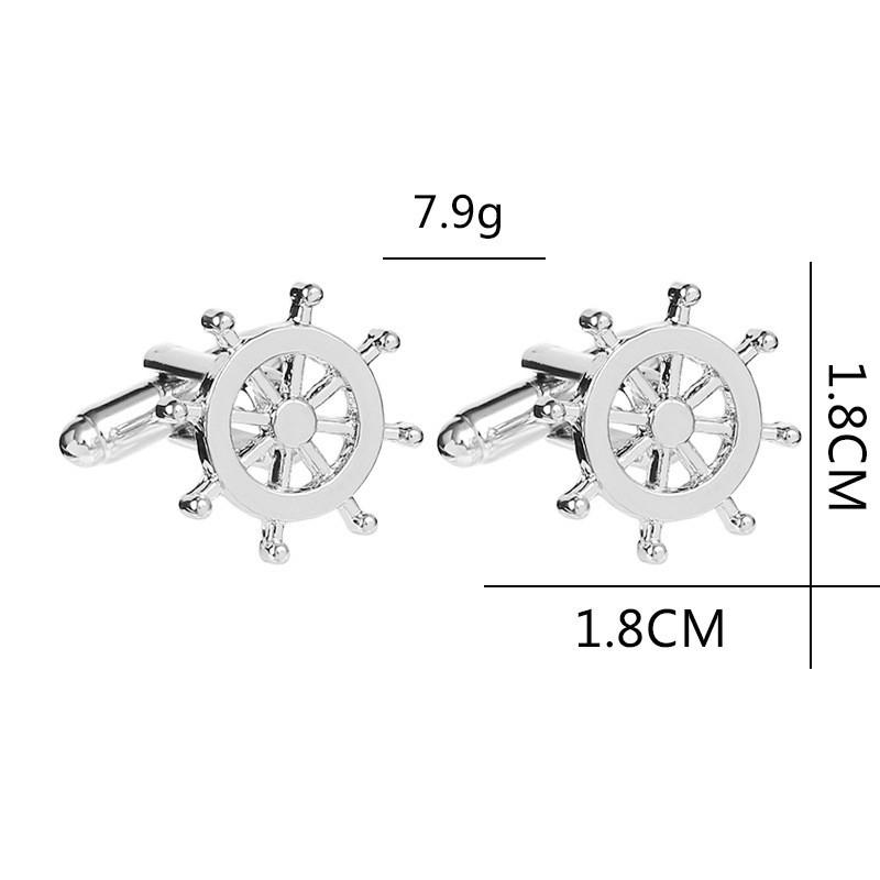 Product Introduction of 1Pair Fashion Rudder Gold Silver Shape Cufflink Business Gift for Boyfriend Accessories for Men Wedding New Design Cuff Shirt Cufflinks 13