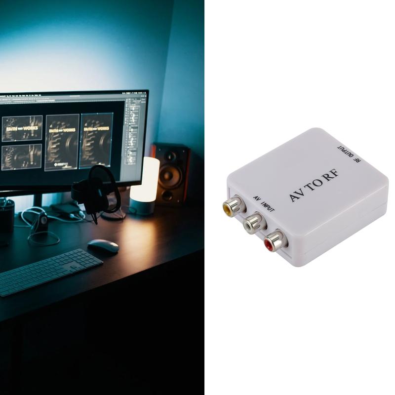 AV To RF Video Converter Adapter Box Support RF 67.25/61.25MHz TV Switcher RCA CVSB to RF Adapter Converter 6