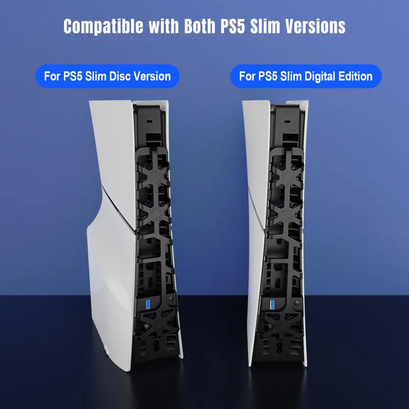 Console Cooling Fan for PS5 SLIM, 3-speed Adjustable Console Cooling Rack with 3 Blu-ray Cooling Fans & USB Port, Console Accessories for PS5 6