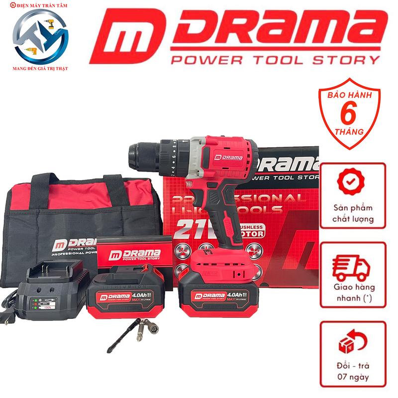 Máy Khoan Pin 3 Chức Năng DRAMA 5213 13MM Không Chổi Than