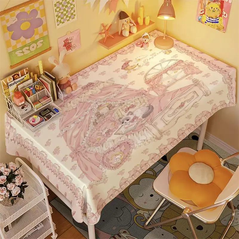 Khăn trải bàn hình trái tim Lolita Chính Hãng Dễ Thương và nữ tính, Thích hợp cho ký túc xá, Bàn trang điểm, Bàn trang điểm, Đồ Trang Trí phòng ngủ, Vải năm 2025, Nhận xét tích cực 5065 4