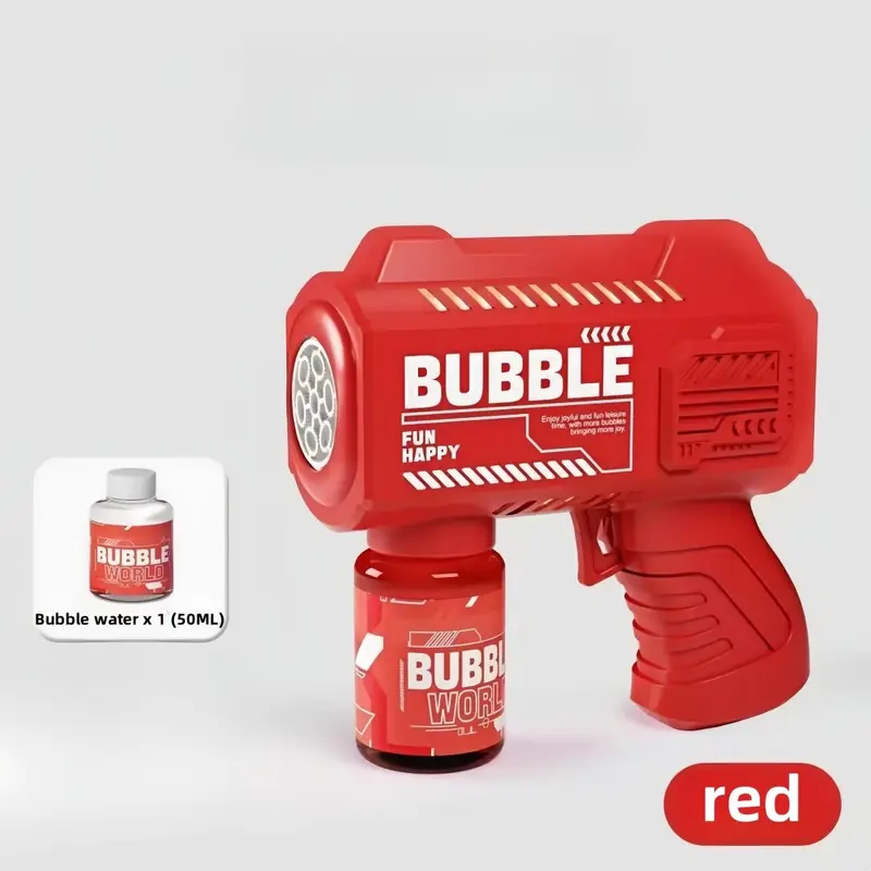 Electric Bubble Machine, Portable Automatic Bubble Gun, Outdoor Party Toy, Ideal Gift for Beach & Ocean Toy, Bubble Spinner Wand, Colorful, Artificial 8
