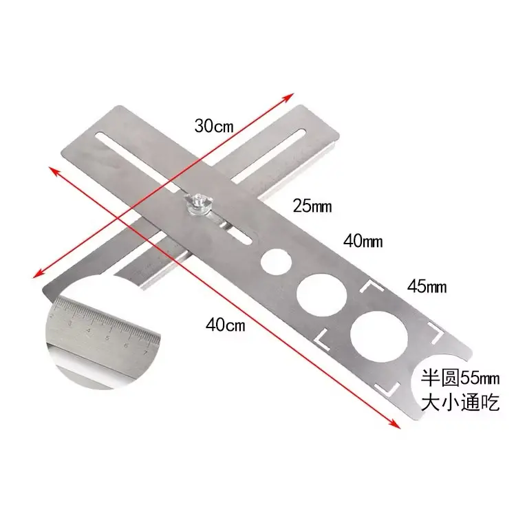 Thước Đo Định Vị Khoan Lỗ Gạch Men 2 Đoạn INOX Dày - Đo Khoan Lỗ Gạch Men Nhà Tắm Rất Nhanh Và Chuẩn 2