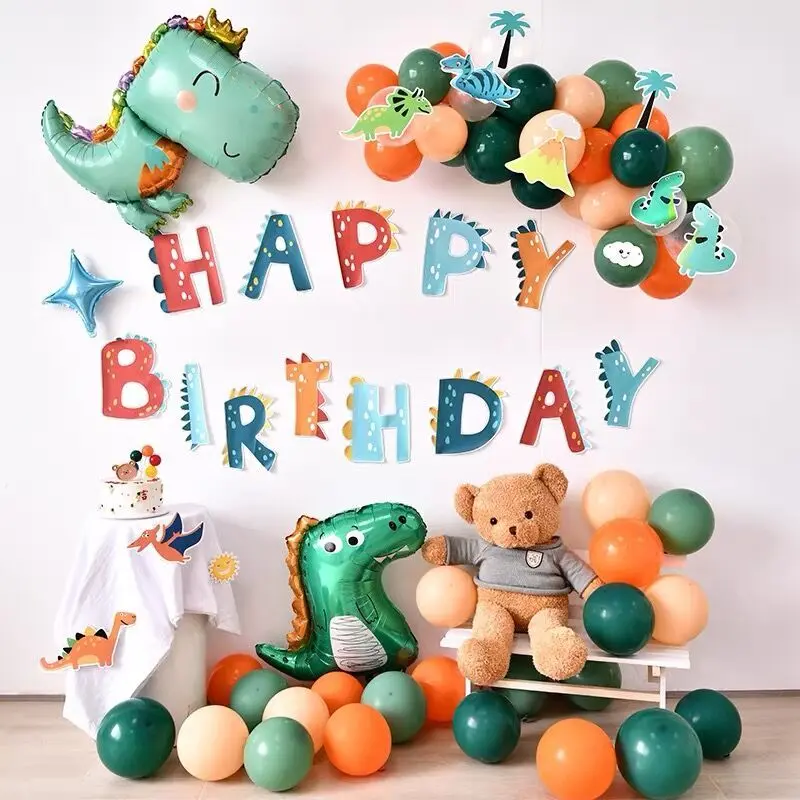 69Pcs Balon Lateks Bertema Dinosaurus Untuk Dekorasi Pesta Ulang Tahun Anak-Anak