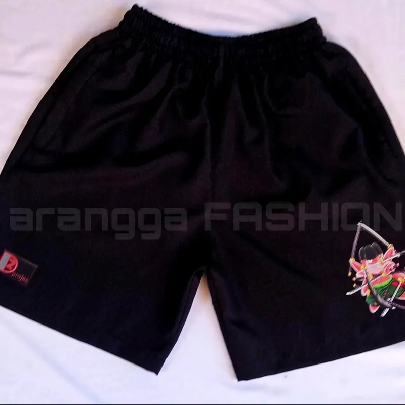 celana pendek parasut pria wanita ziper resleting olahraga santai harian M L XL XXL Hitam Hitam Polos Uniseks Pria Wanita Cepat Kering Sport 4