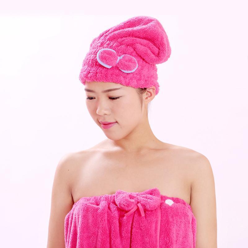 Product Introduction of Hair Turban, Quick Dry, With Bow, Bath Towel Hat, Bathroom Accessories Microfibre Quick Hair Drying Bath Spa Bowknot Wrap Towel Hat Cap For Bath Bathroom Accessories 10