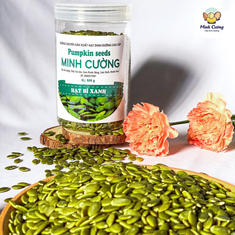Hạt bí xanh tách vỏ sấy chín giòn ngon Minh Cường hộp 250g, 500g, 1kg (2 hôp 1kg) - Food, Ăn Vặt Snack