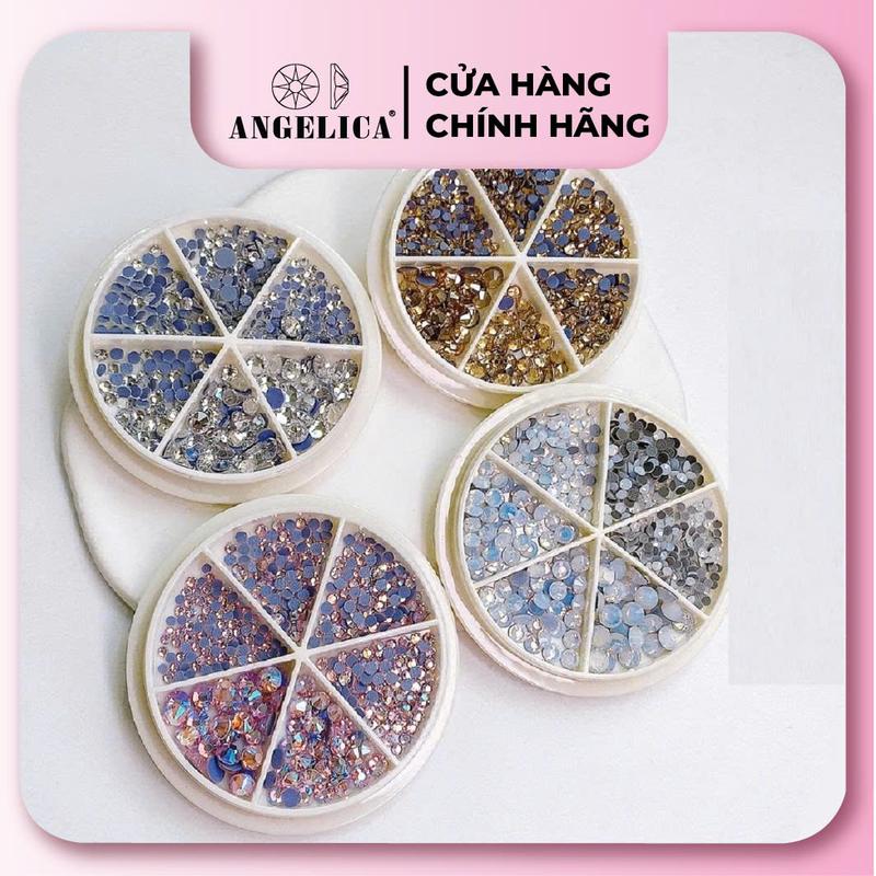 Khay Tròn đá chân lưới 12 khía ANGELICA Đá Nail Chính hãng - KT 12 khía