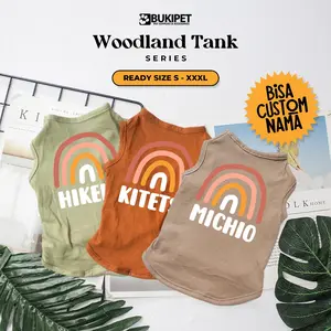 Baju Kaos Kucing Anjing Cowok Cewek Lucu Murah Custome Nama - Bukipet Woodland Tank Series