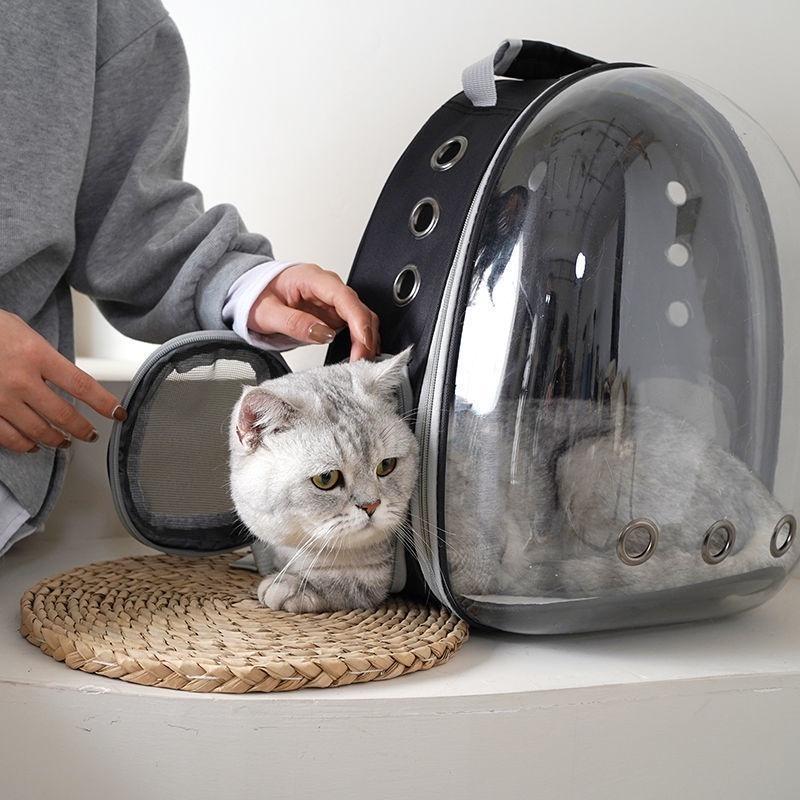 Product Introduction of Pet Backpack Carrier Bag Dog Cat Travel Backpack Pet Outdoors Portable Bag Transparent Bag BOB PET Cat Bag Carrier Pet Carrier Bag Puppy Outdoor Travel Backpack Pet Capsule Bag Transparent Space Carrying for Cat Adjustable Breathable 36