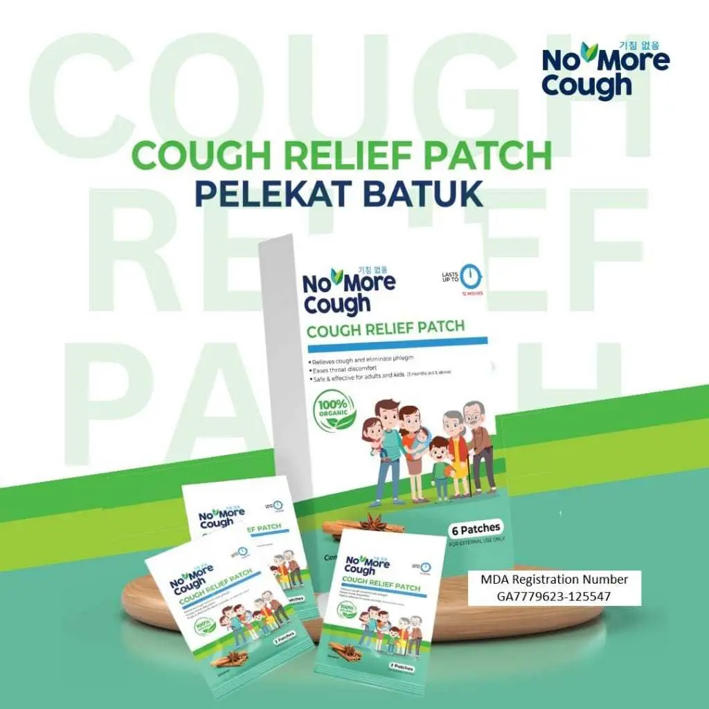 No More Cough Relief Patch Organic - Koyo Bapil Herbal Organik 3 bulan sd dewasa