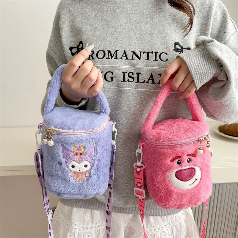 Product Introduction of New cute sweet plush messenger bag Kulomie plush toy bag shoulder bag doll cylinder bag change bag 6