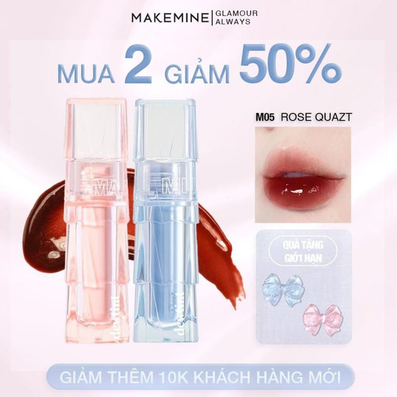 Son kem bóng MAKEMINE thạch nước thuỷ tinh Jelly Dew Tint Make Mine son tint bóng sieu