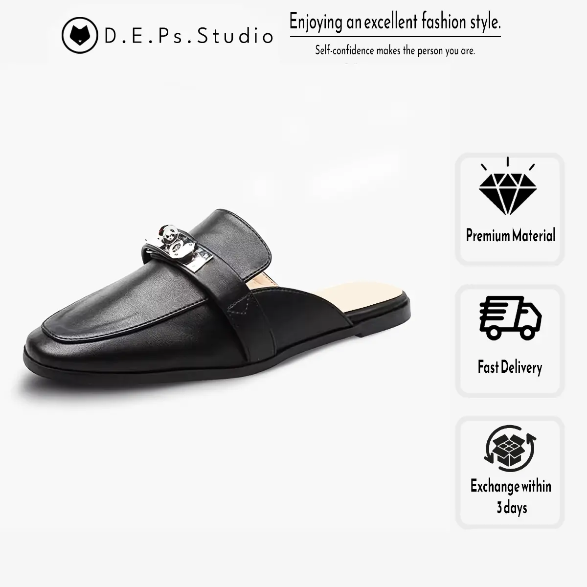 Giày DéP sục nữ Muller Pháp Shoes Mã GS01 đế 2-3cm chất liệu da cao cấp.