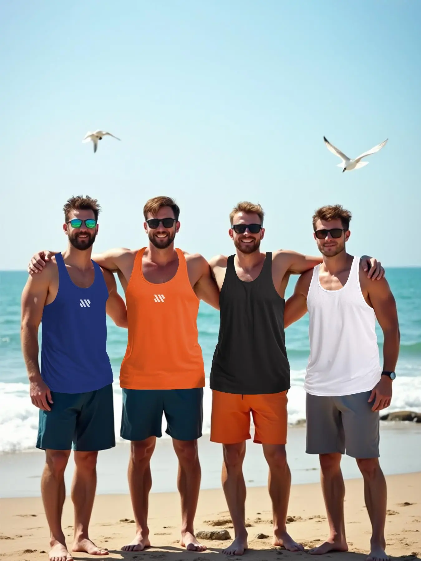 Men's Solid Color / Graphic Print Sports Vests, Breathable Comfortable Sports Tank Tops for Fitness, Running, Hiking, Casual Sporty Top for Daily Wear