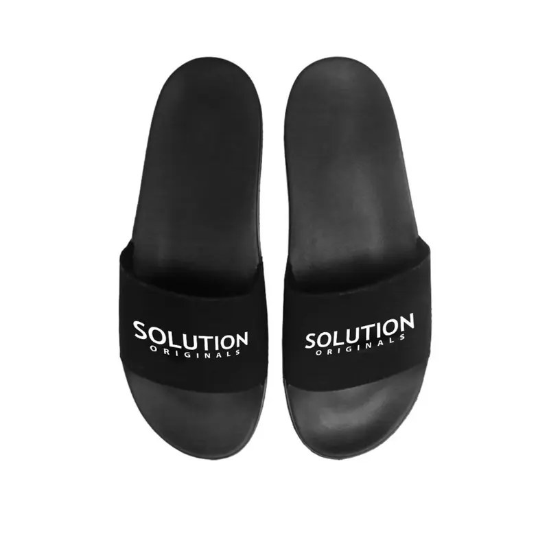 Dép quai nam nữ SOLUTION in chữ nổi bền đẹp, đế cao 2.5cm, quai vải đệm êm, đế chống trơn trượt Luxe T27 2