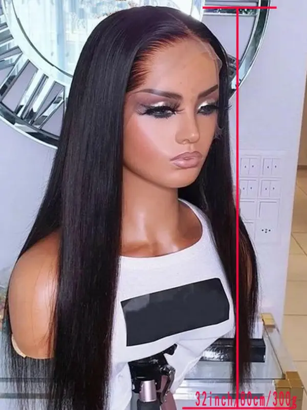 32 Inch Long Black Straight Lace Front Wigs with Baby Hair for Women, Synthetic Wigs for Party, Daily Use, Striking Natural Fluffy Hair Wigs for Women & Girls 1