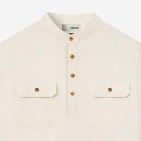 Gambar DUHA Baju Koko Linen Stripes Pull Over Lengan Panjang - White Sand - Sayf dari Duha Muslim Wear Kota Tangerang 3 Tokopedia