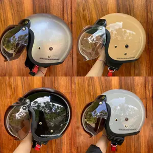 Helm Bogo Retro Polos Dewasa SNI Wanita Pria Kaca Motorcycle