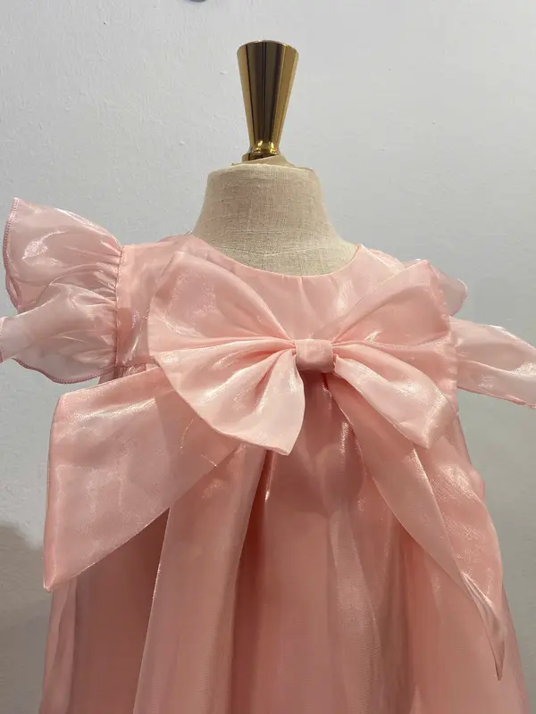 Minna Fashion-Đầm Tơ óng,  Nơ Điệu Đà diện Lễ Tết cho bé gái 5-33kg Len 2