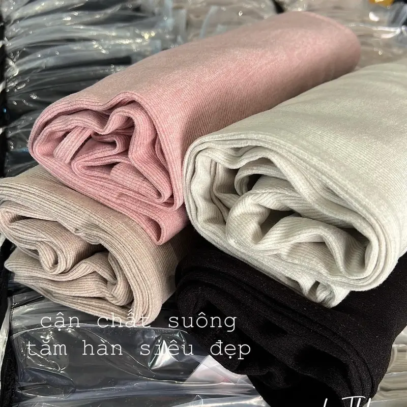 Quần ống suông nỉ thu đông chất tăm nhung mịn cạp chun co dãn Nữ 7