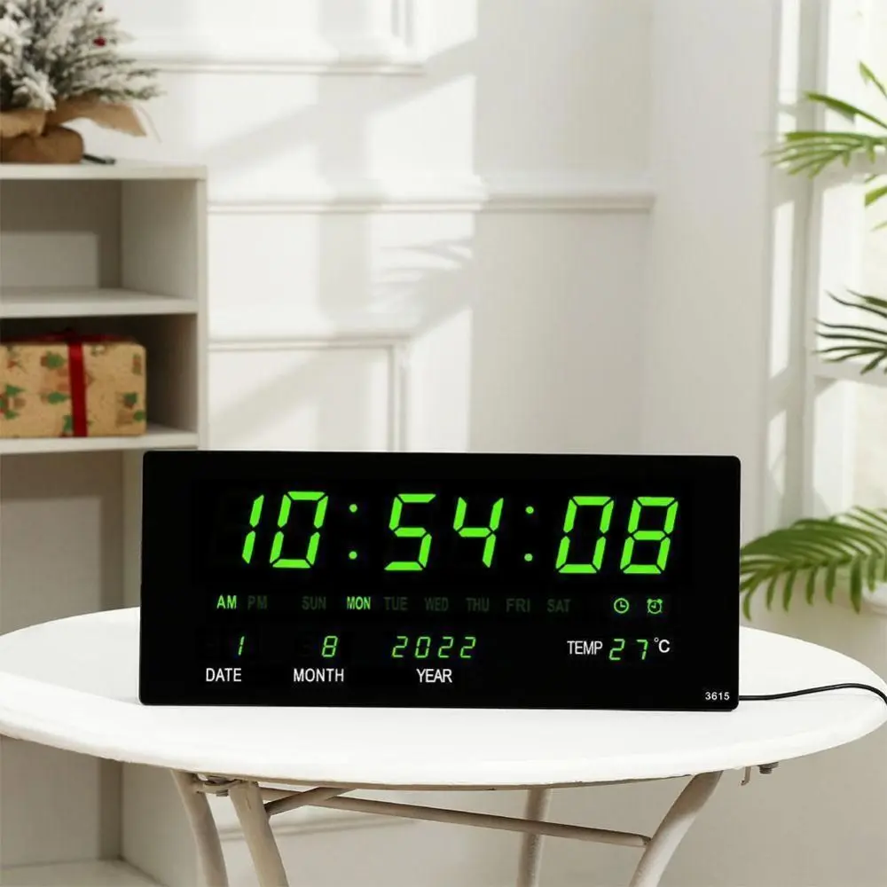 Đồng Hồ Treo Tường Điện Tử, Phích Cắm Vương Quốc Anh, Đồng Đồng Hồ LED Kỹ Thuật Số Nhiệt Độ Ngày Mới, Điều Khiển Bằng Giọng Nói, Màn Hình Treo Tường, Đồng Hồ Để Bàn Cho Phòng Ngủ