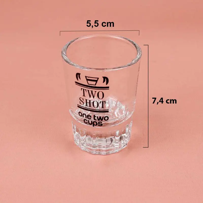 One Two Cups Gelas Sloki Kopi Espresso Shot Glass 60ml - MD19 2