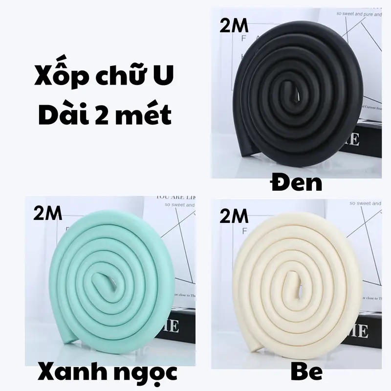 Cuộn mút xốp nhiều màu bọc góc bàn chữ U bo góc bảo vệ em bé tránh va chạm trầy xước Legaxi 6
