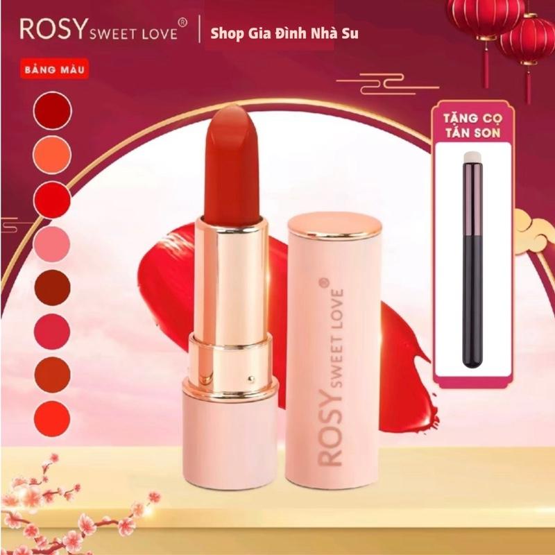 [TẶNG 1 CỌ TÁN SON ] Son Sáp Rosy Dưỡng Môi Mềm Mịn Cao Cấp, Siêu lì ,An toàn cho Mẹ Bầu Nữ Cosmetic Trang Điểm Son Môi Mỹ Phẩm