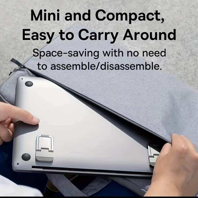4pcs Portable Notebook Stand: Invisible, Foldable and Ergonomic Desktop Support for 10-18 Inch Laptops, Tablets, Keyboards and Mobile Phones - Made of ABS Material 5
