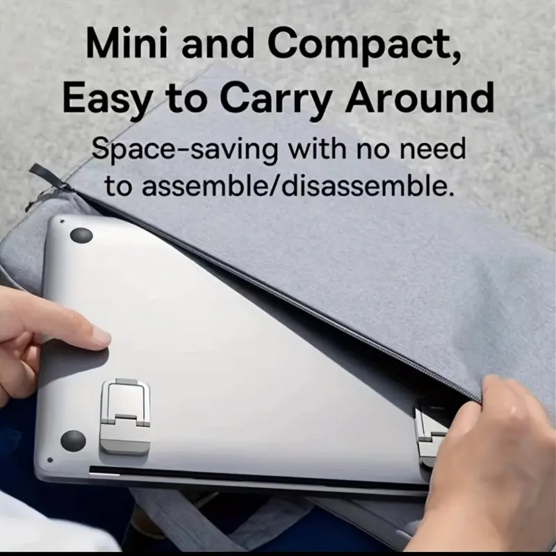 4pcs Portable Notebook Stand: Invisible, Foldable and Ergonomic Desktop Support for 10-18 Inch Laptops, Tablets, Keyboards and Mobile Phones - Made of ABS Material 5