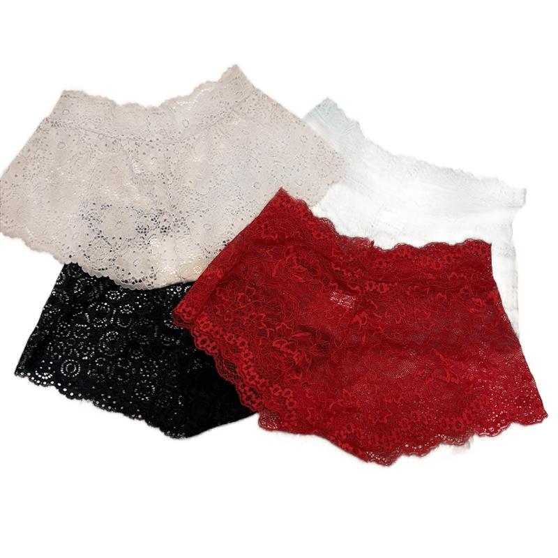 10 quần lót ren đùi cạp cao lộn xộn đủ màu -Quần Boxer Ren Nữ Mềm Mại Co Dãn Quần Lót Nữ Sexy Thiết Kế