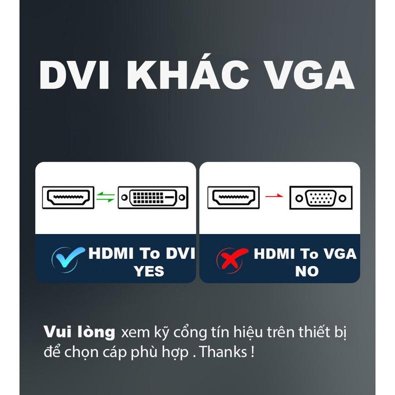 Dây HDMI To DVI, Cáp Chuyển Đổi DVI 24+1 To HDMI UGreen Cao Cấp Từ Laptop, Card màn hình, Android Set-top Box... ra màn hình Tivi Cao Su Cao Su Phụ Kiện 6