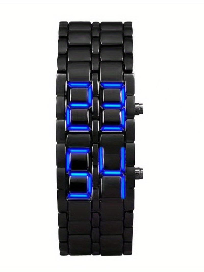 Product Introduction of Men's Punk LED Digital Watch, Street Trend Novelty Wristwatch with LED Light, Chic Watch As Gift for Boyfriend Gift without Box 8