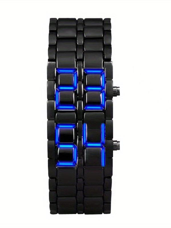 Men's Punk LED Digital Watch, Street Trend Novelty Wristwatch with LED Light, Chic Watch As Gift for Boyfriend Gift without Box 2