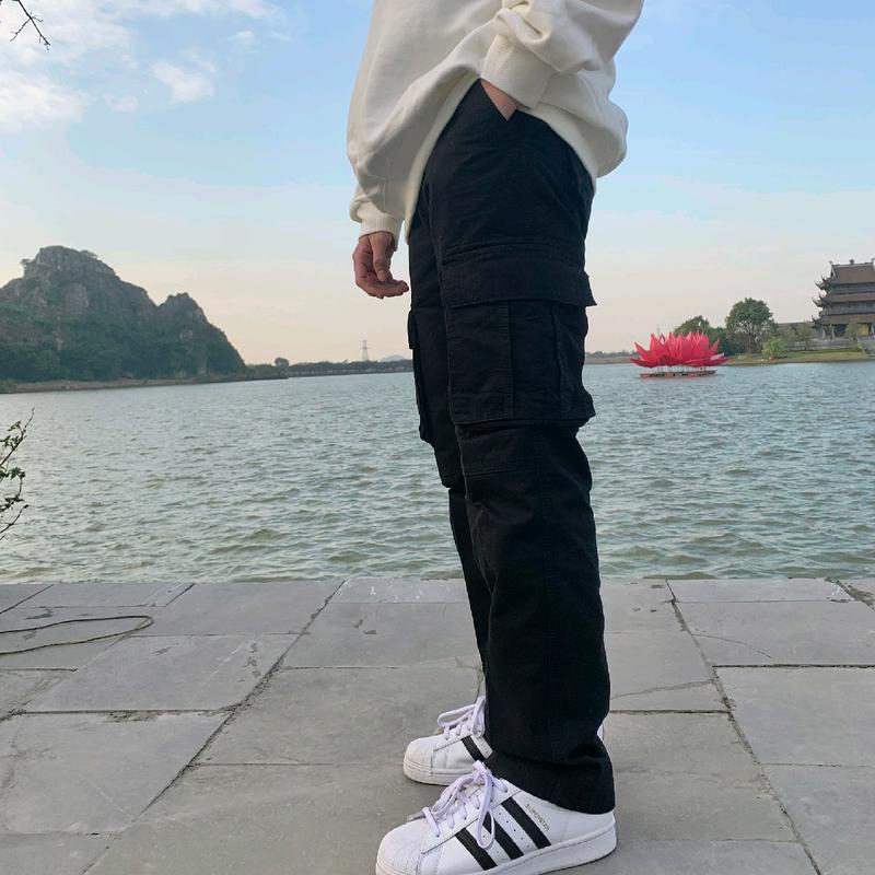 Quần dài cargo pants túi hộp nam ống suông chất kaki loại 1 dày dặn Mềm Mịn cao cấp Menswear