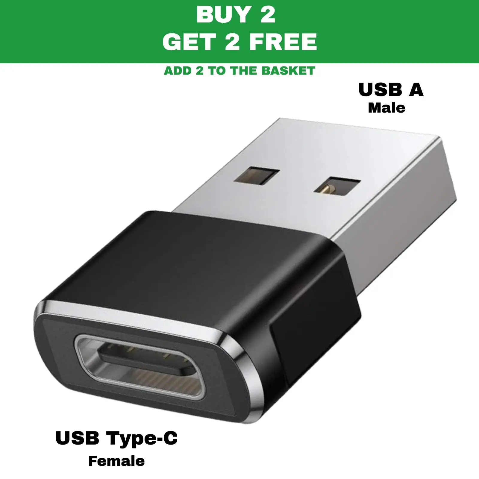 USB A Male to USB C Female Adapter Car Fast Charger iPhone 15 16 cable converter Charging Alloy