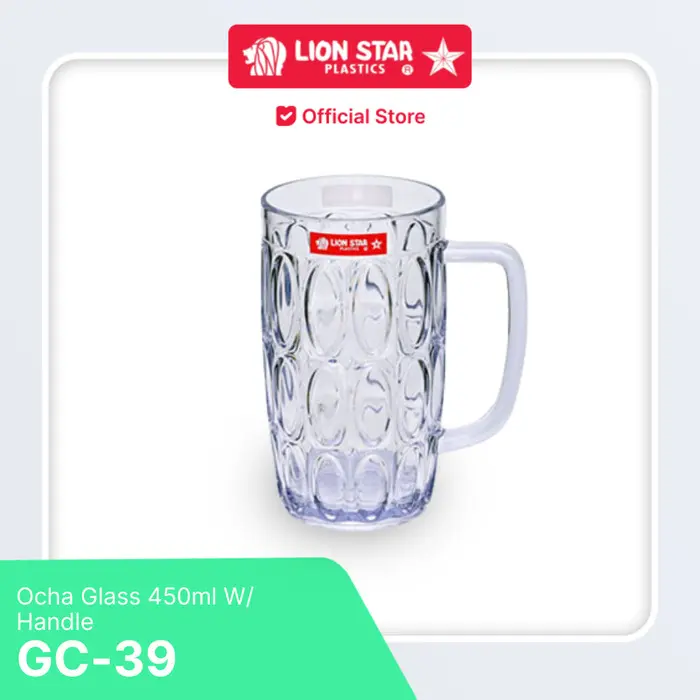 LION STAR Gelas Plastik Ocha Glass 450ml w/ Handle GC-39 0