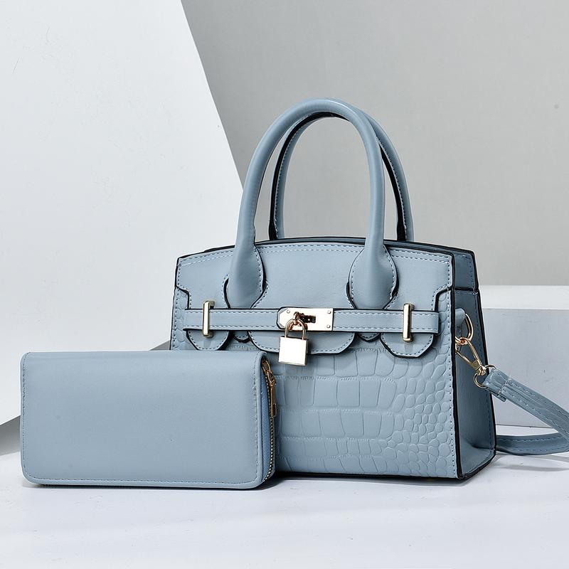 Product Introduction of Factory Direct Sales Large Capacity Handbag Two-Piece Women's Bag High Sense Simple Fashion Messenger Bag Western Style All-Matching 1