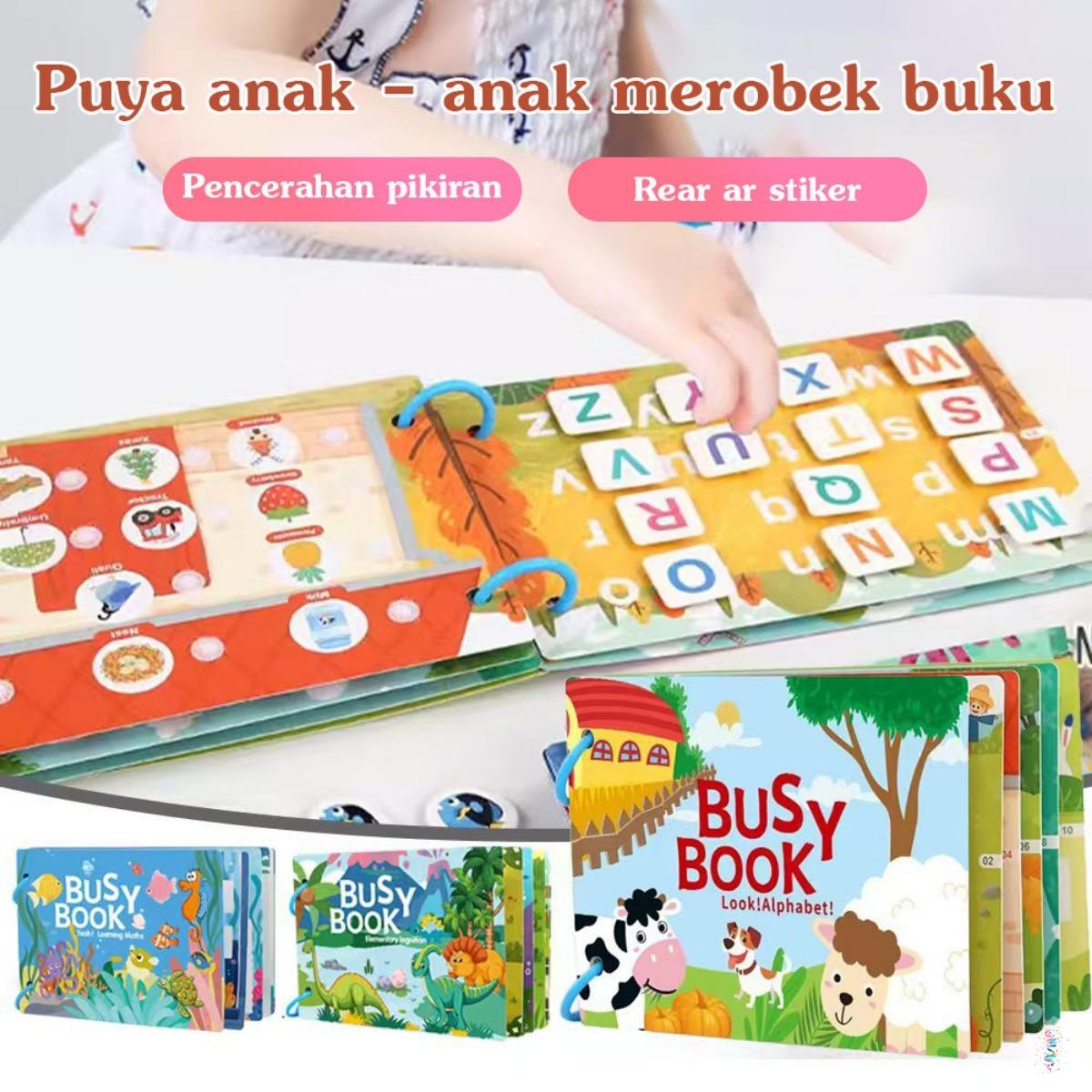 Buku Aktivitas Montessori Interaktif: Permainan Sensorik & Motorik, Pemilihan Bayi, Edukasi Dini, Mainan Pembelajaran Bayi, Buku Kain Anak