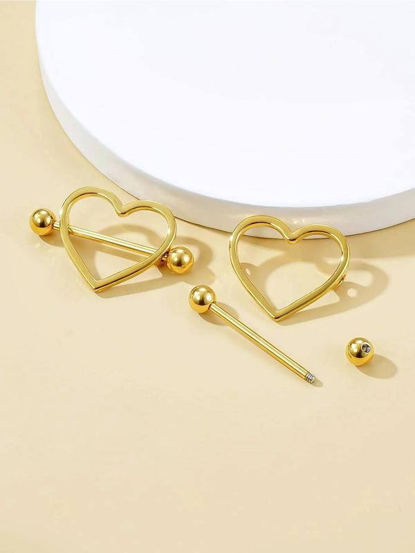 Summer Fashion Heart Shaped Nipple Ring, Nipple Piercing for Women, Trendy All-match & Exquisite Pierced Nails for Party, Daily Clothing Decor, Valentine's Day, Gift 6