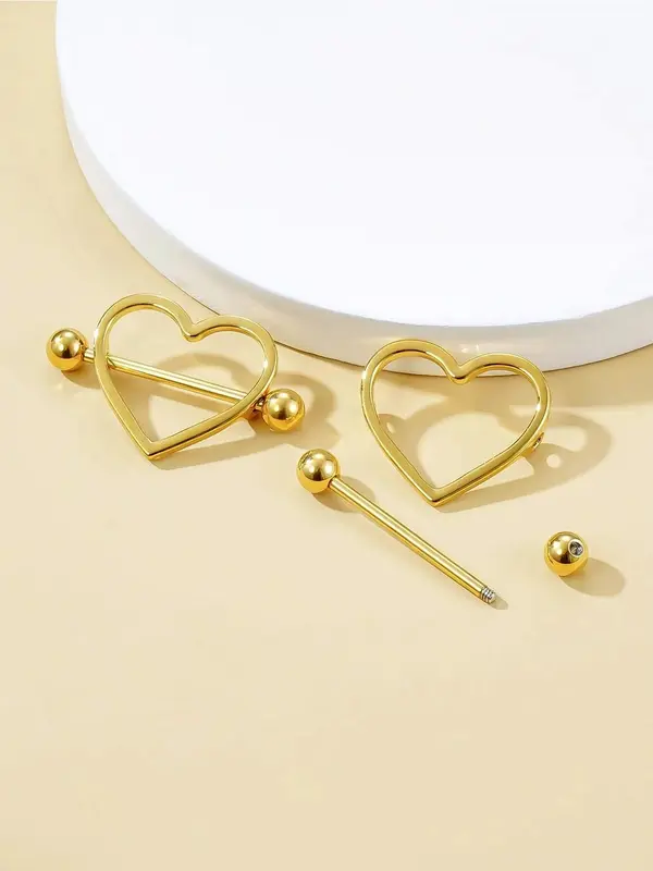 Summer Fashion Heart Shaped Nipple Ring, Nipple Piercing for Women, Trendy All-match & Exquisite Pierced Nails for Party, Daily Clothing Decor, Valentine's Day, Gift 6