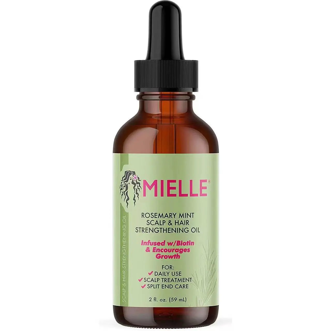 Mielle Rosemary Mint Strong Hair Care Essential Oil 59ml Hair Essential Oil 59ML Silky and Smooth Improves Dry and Frizzy Hair Repairs Damaged Hair Hair Care Essential Oil