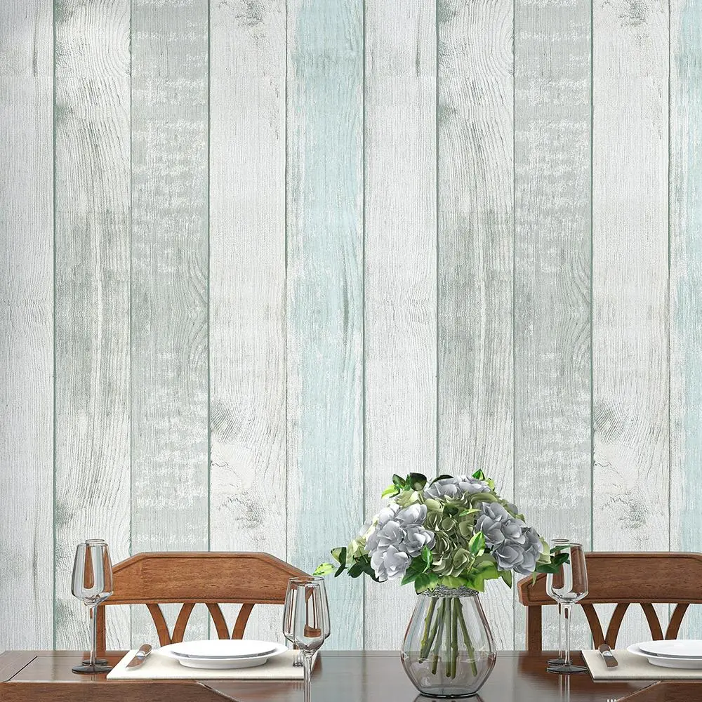 Wood Grain Self Adhesive Wallpaper, 1 Roll Modern Design Decorative Wallpaper, Wall Sticker For Home Living Room Bedroom Kitchen