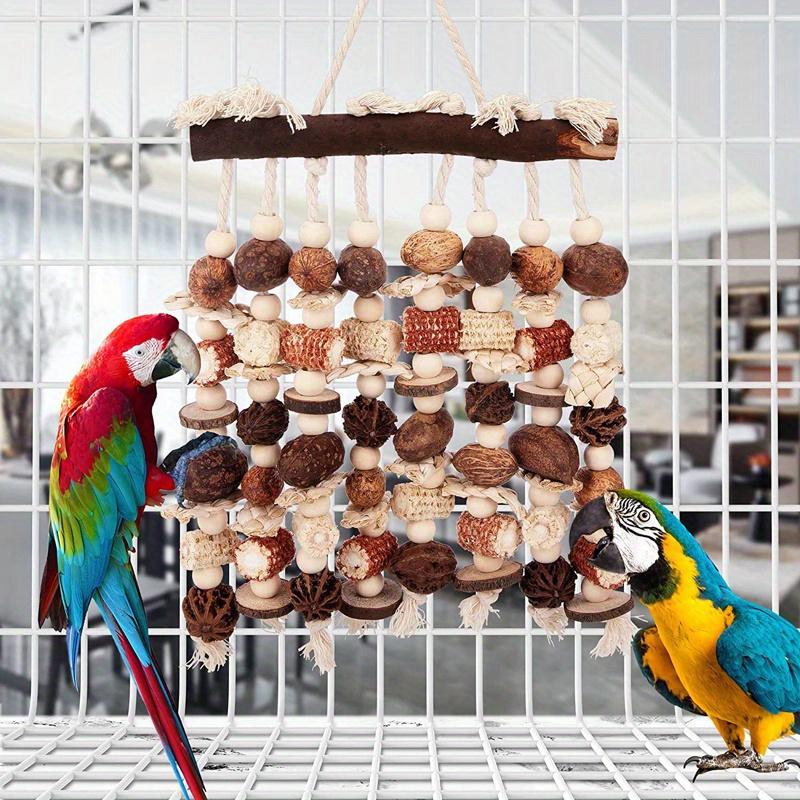 Product Introduction of Natural Wooden Bird Toy for Large Parrots - Promotes Chewing and Tearing for African Greys, Cockatoos, Macaws and More 5