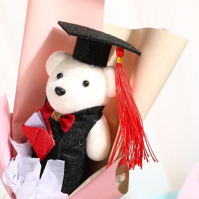Product Introduction of Animal Bouquet Chic Graduation Bear Bouquet Lovely Elegant Doctoral Bear Toy Cartoon Bear Plush Bouquet Birthday Party 9